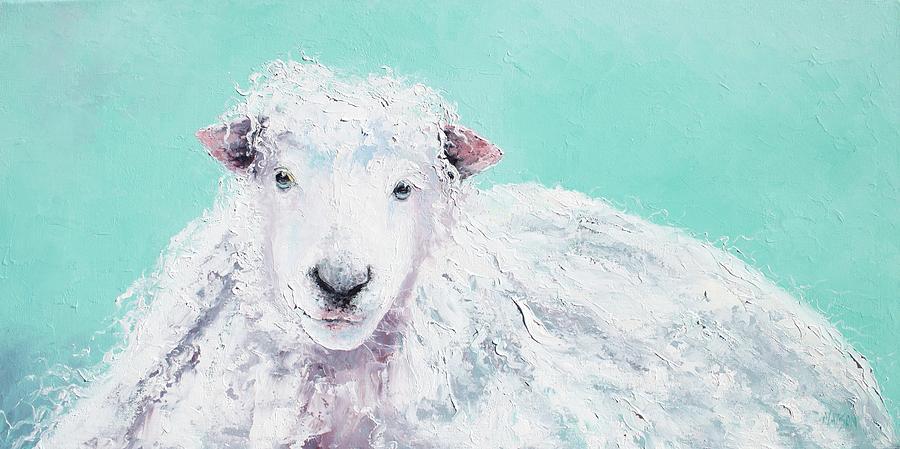 Sheep Painting - Jeremiah Painting by Jan Matson