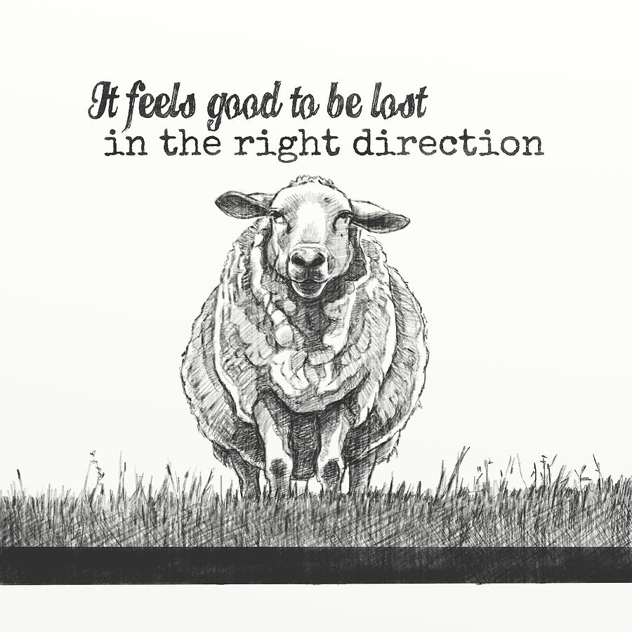 Sheep Quote Pillow Digital Art by Ramona Kurten - Pixels