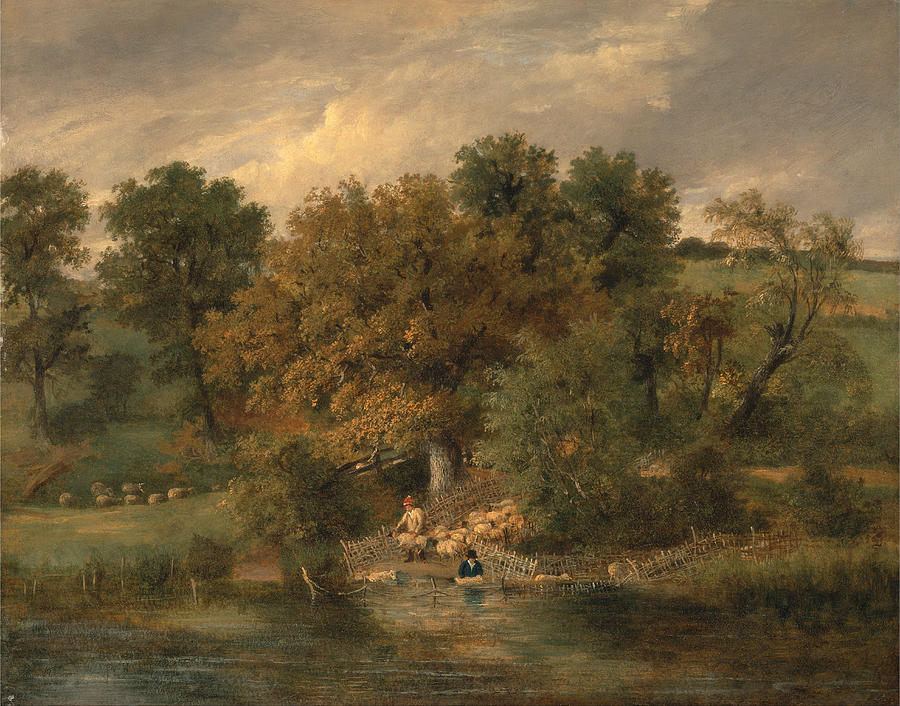 James Stark Painting - Sheep Washing at Postwick Grove Norwich by James Stark