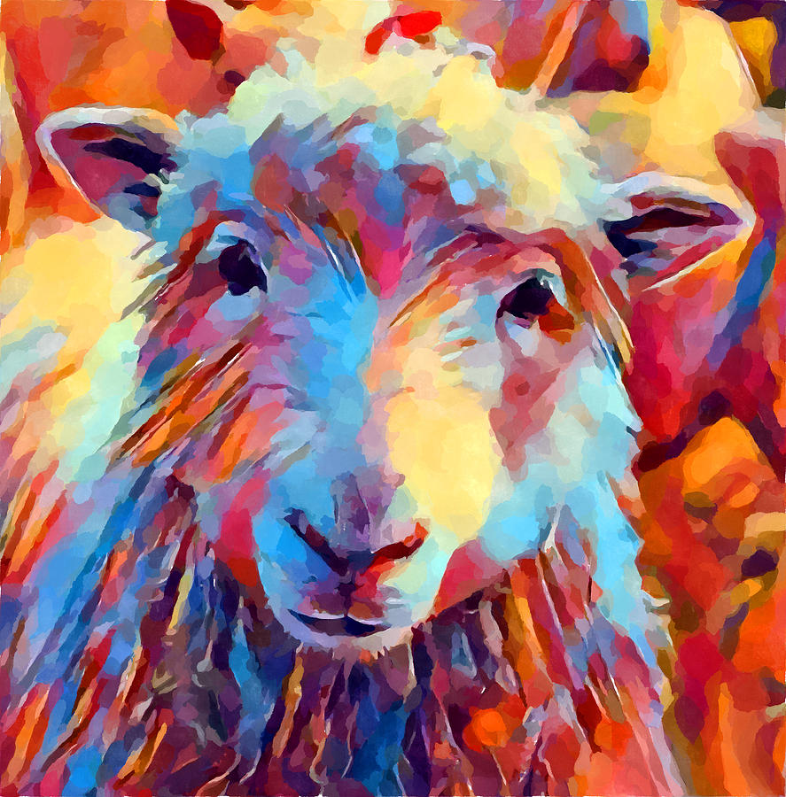 Sheep Watercolor Painting by Chris Butler