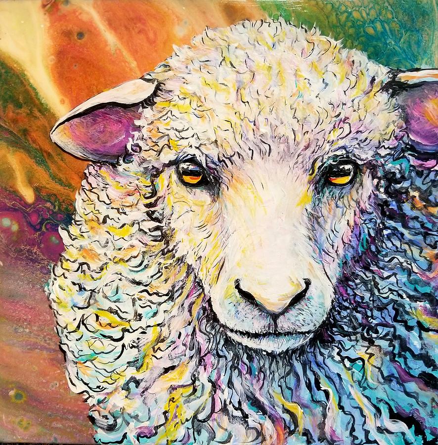 Sheepish Painting by Gail Butler