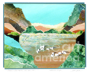 Sheeps in the Meadow Painting by Pati Pelz