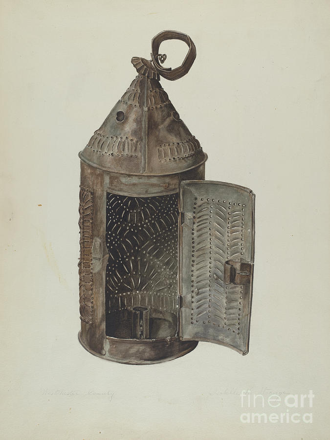 Sheet Iron Lantern Drawing By Isabelle De Strange 