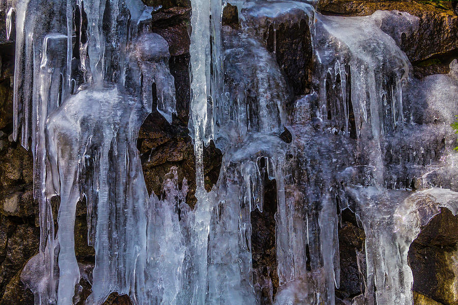 Winter Photograph - Sheets Of Icicles by Garry Gay
