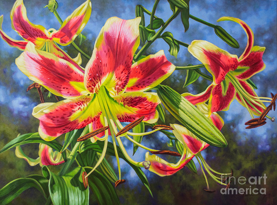 Flower Painting - Sheherazade Lilies 1 by Fiona Craig
