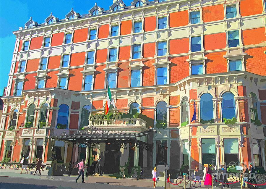 Art  of Shelbourne hotel Dublin Painting by Mary Cahalan Lee - aka PIXI