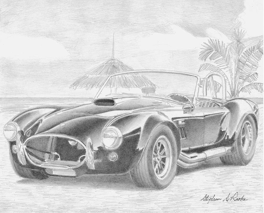 Shelby 427 SC Cobra SPORTS CAR ART PRINT Drawing by Stephen Rooks