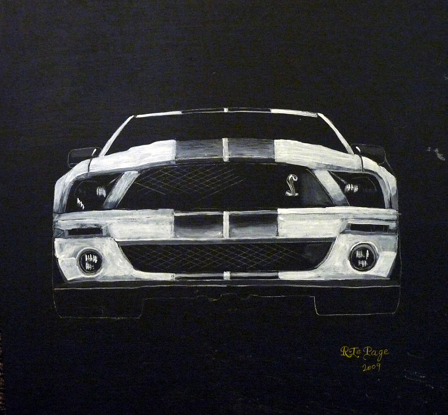 Shelby Painting - Shelby Mustang Front by Richard Le Page