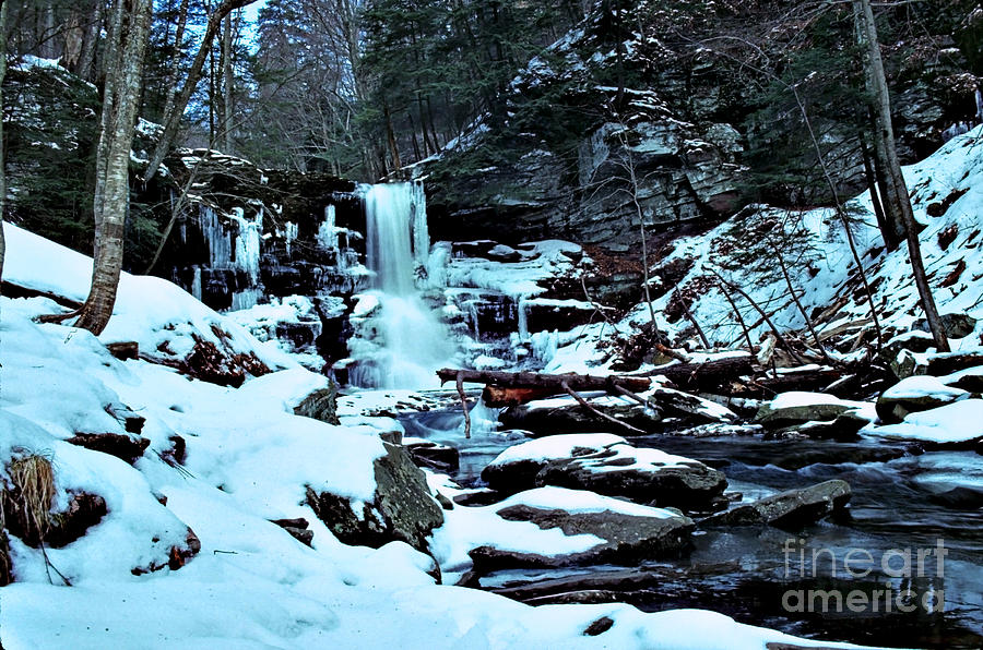 Waterfall Photograph - Sheldon Reynolds Falls - Winter by Rich Walter