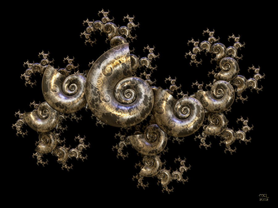 Shell Fractal Dragon Digital Art by Manny Lorenzo