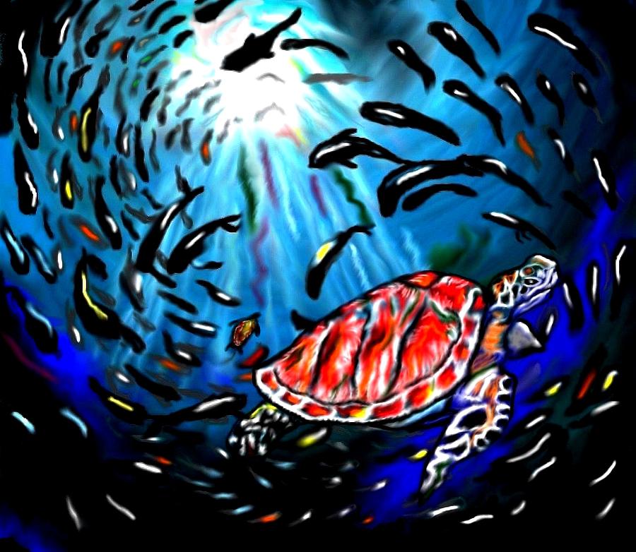 Turtle Painting - Shell Game by Herbert Renard