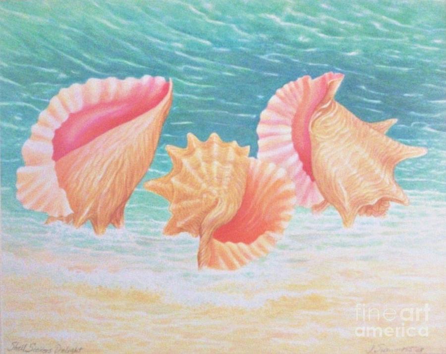Shell Painting - Shell Seekers Delight by Janet Summers-Tembeli