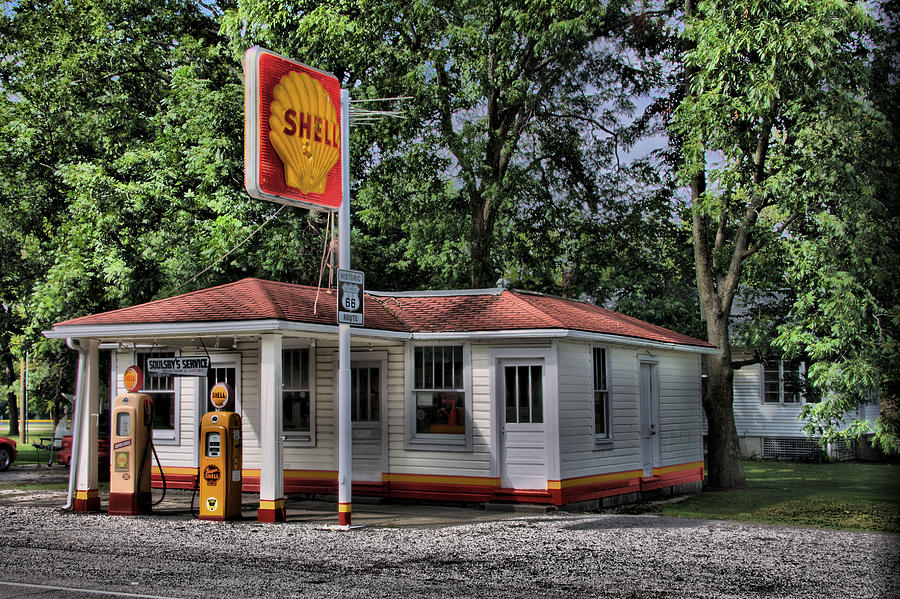 Shell Station Photograph by CA  Johnson