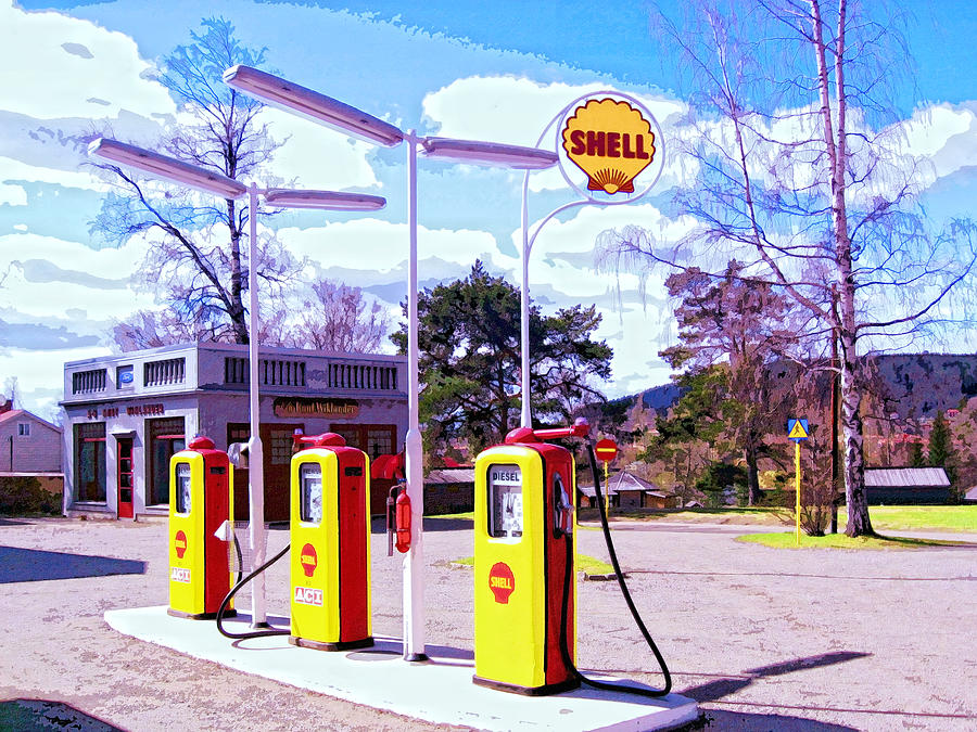 Shell Station Mixed Media by Dominic Piperata