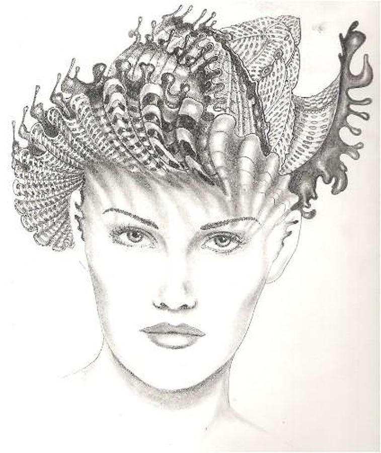 Shell Person Drawing Shell Drawing by Zeb Shaffer - Fine Art America