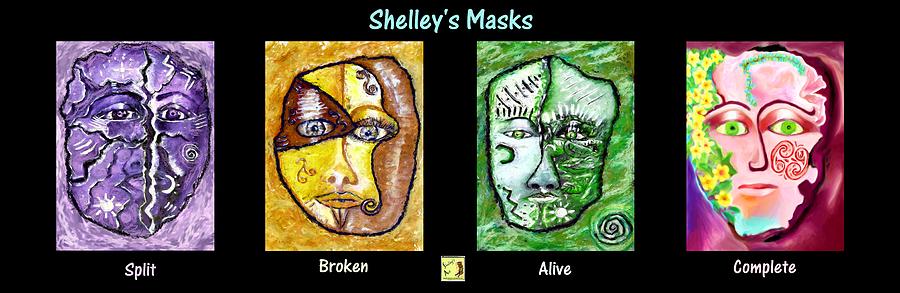 Shelleys Masks Digital Art by Shelley Bain