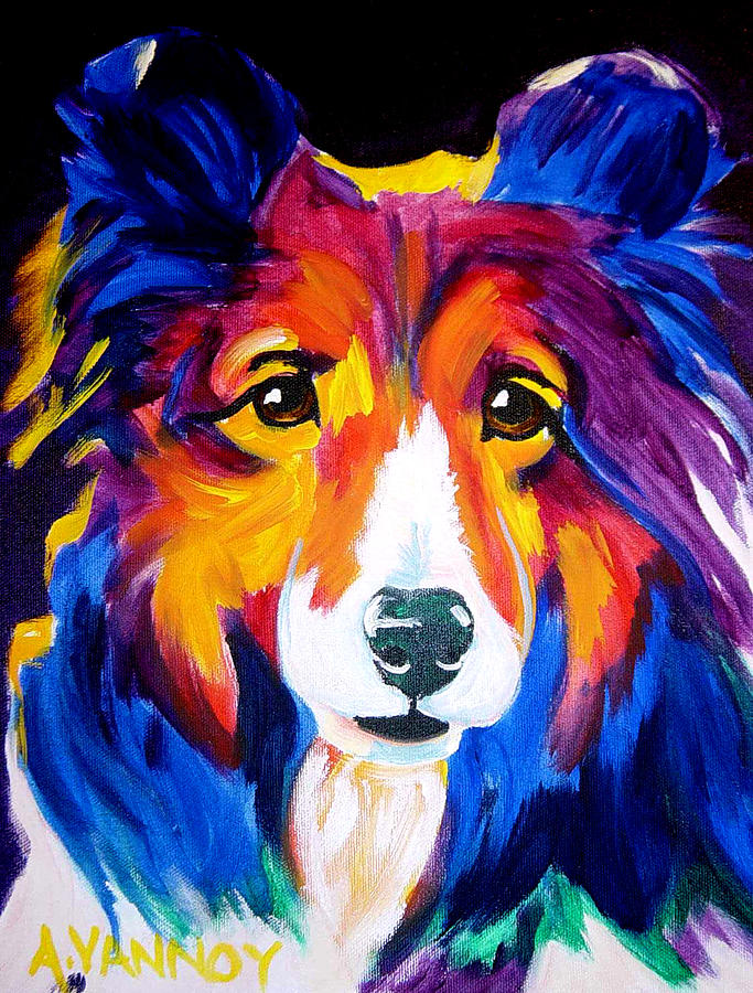 Sheltie - Missy Painting by Dawg Painter