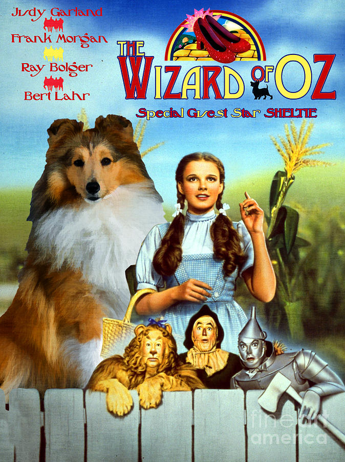 Sheltie - Shetland Sheepdog Art Canvas Print - The Wizard of Oz  Movie Poster Painting by Sandra Sij