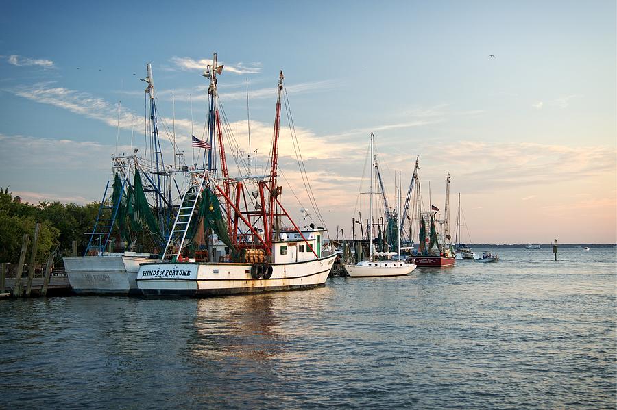 Shem Creek Shrimp Boats at Sunset Photograph by Matt Plyler - Fine Art ...