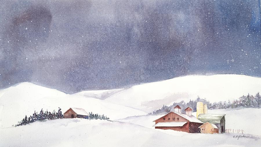 Snow Painting - Shenandoah Valley Snow by Constance Fisher Snow Painting - Shenandoah Valley Snow by Constance Fisher