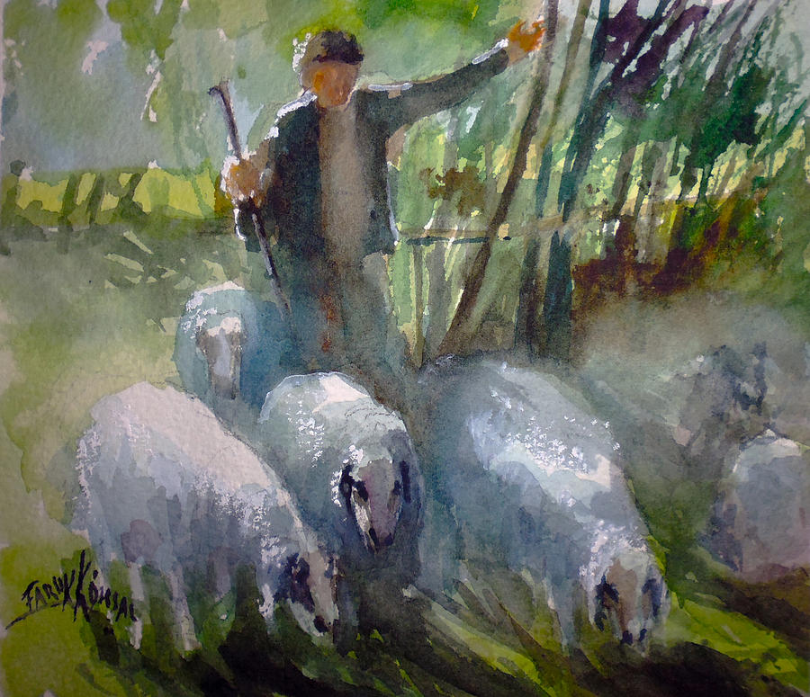 Shepherd... Painting by Faruk Koksal