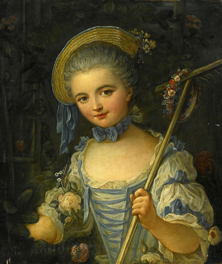 Shepherd Girl Painting by Attributed to Francois Boucher