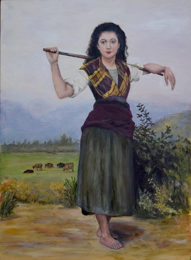 Shepherdess Painting by Sandra Nardone