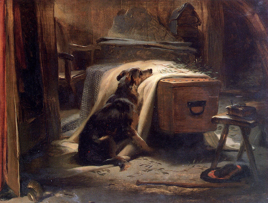 Dog Painting - Shepherds Chief Mourner by Edwin