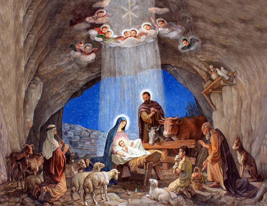 Christmas Photograph - Shepherds Field Nativity Painting by Munir Alawi