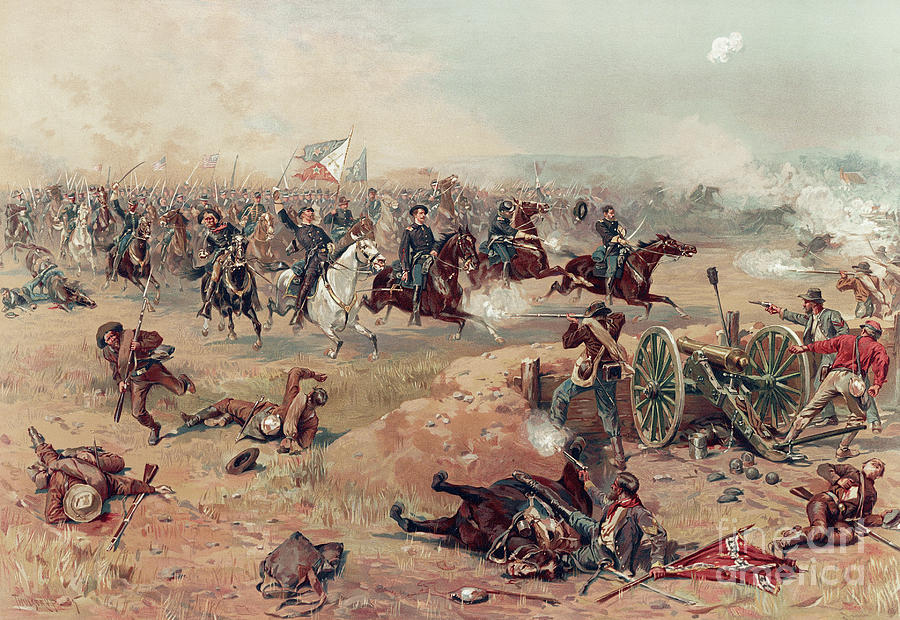 Flag Painting - Sheridans Final Charge at Winchester by Thure de Thulstrup