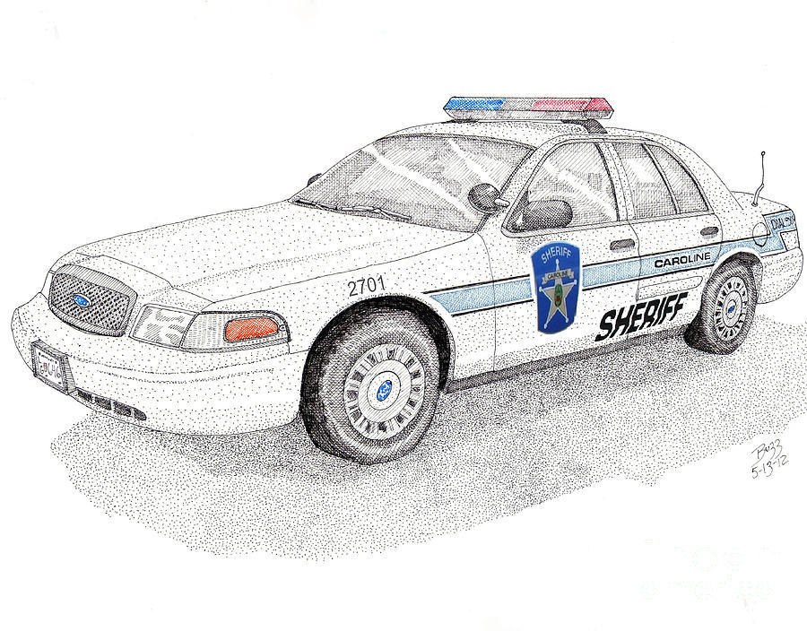 None Drawing - Sheriff Car 2701 by Calvert Koerber