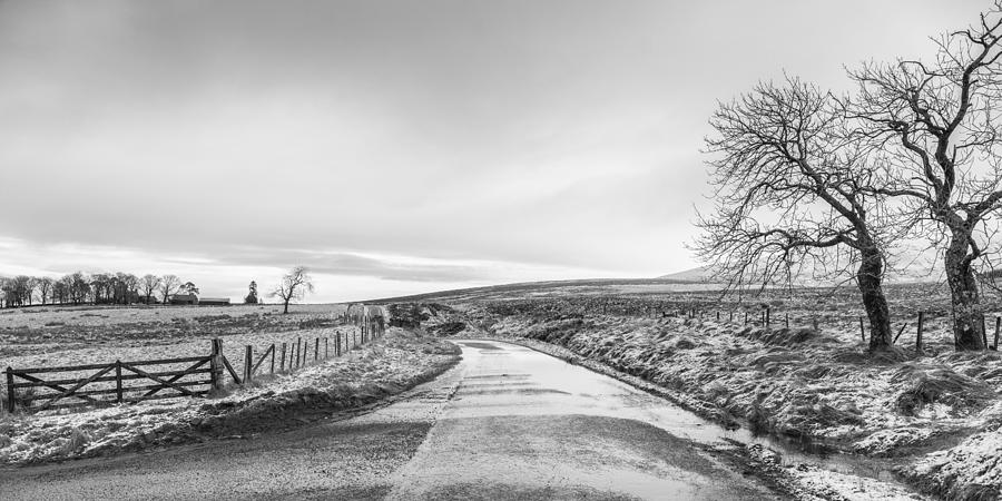 Winter Photograph - Sheriffmuir Road in Central Scotland by Jeremy Lavender Photography
