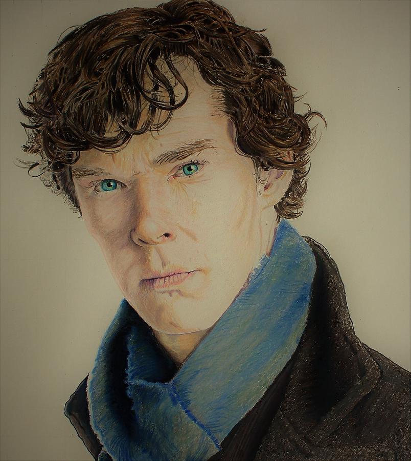 Sherlock Holmes Colored Pencil Drawing by Brian Sanford