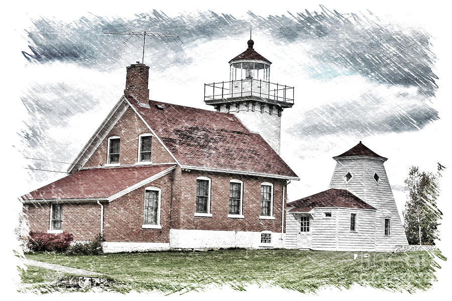 Sherwood Point Lighthouse Sketch Photograph