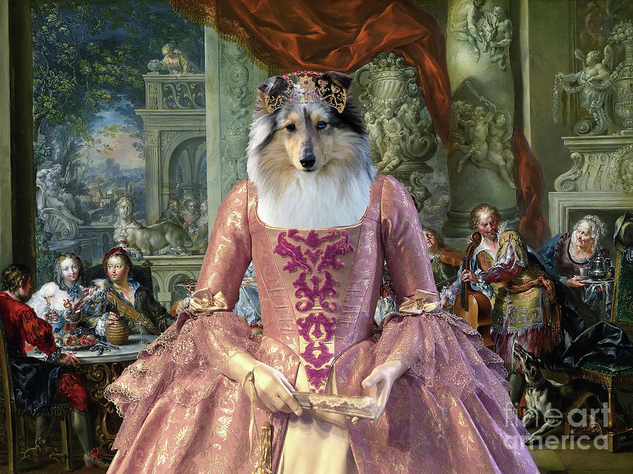 Shetland Sheepdog Art Canvas Print - Concert in the palace Painting by Sandra Sij