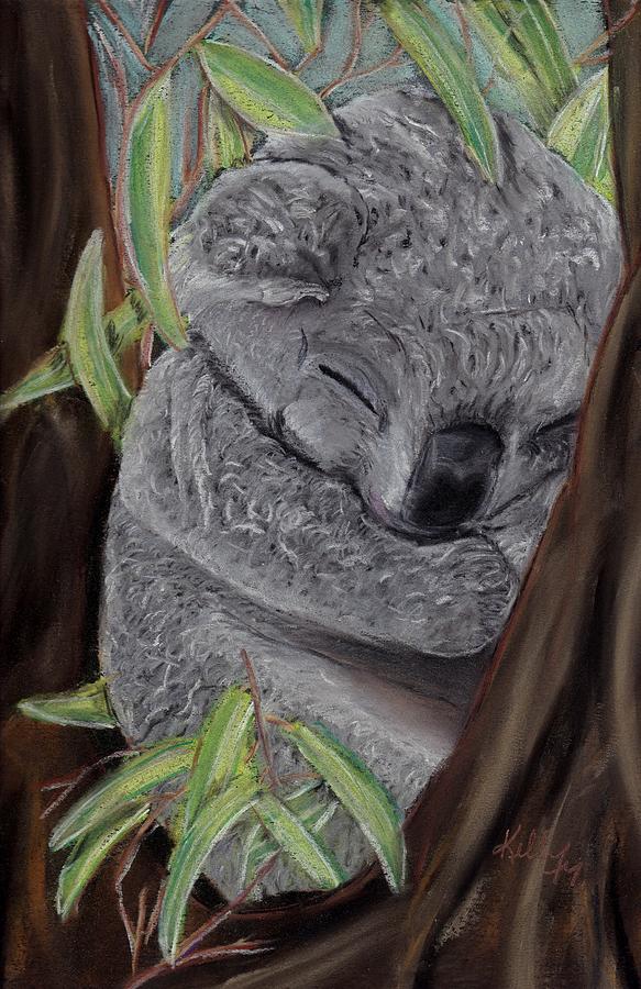 Shhh Koala Bear Sleeping Pastel by Kelly Mills