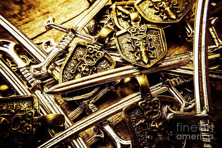 Abstract Photograph - Shields and swords weapons by Jorgo Photography