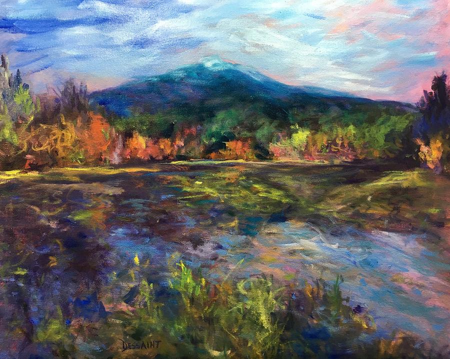 Fall Painting - Shifting Light at Monadnock  by Linda Dessaint