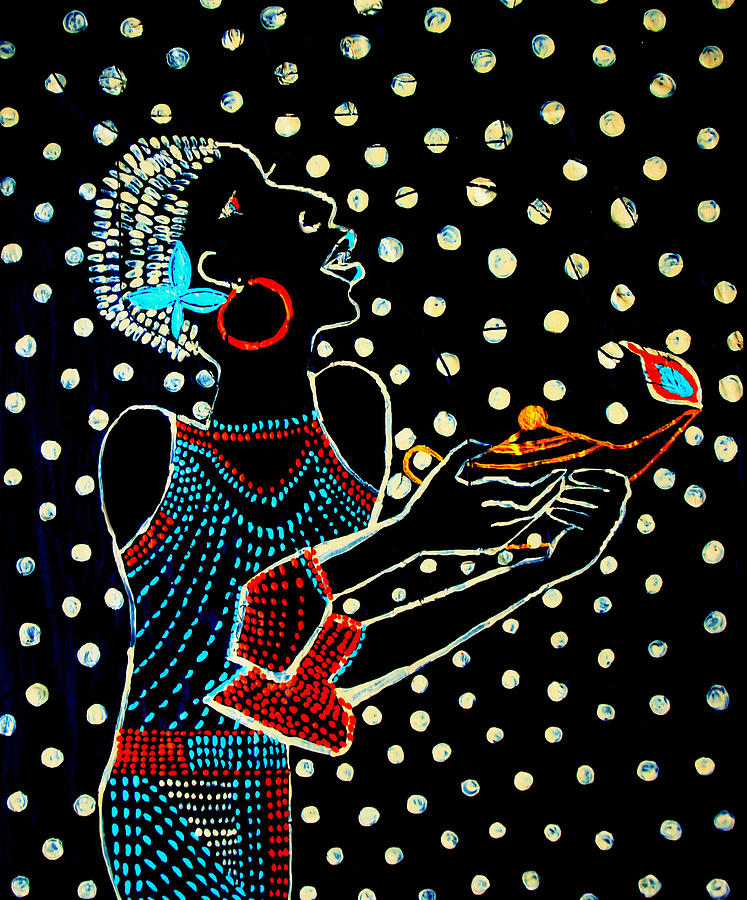 Shilluk South Sudanese Wise Virgin Painting by Gloria Ssali