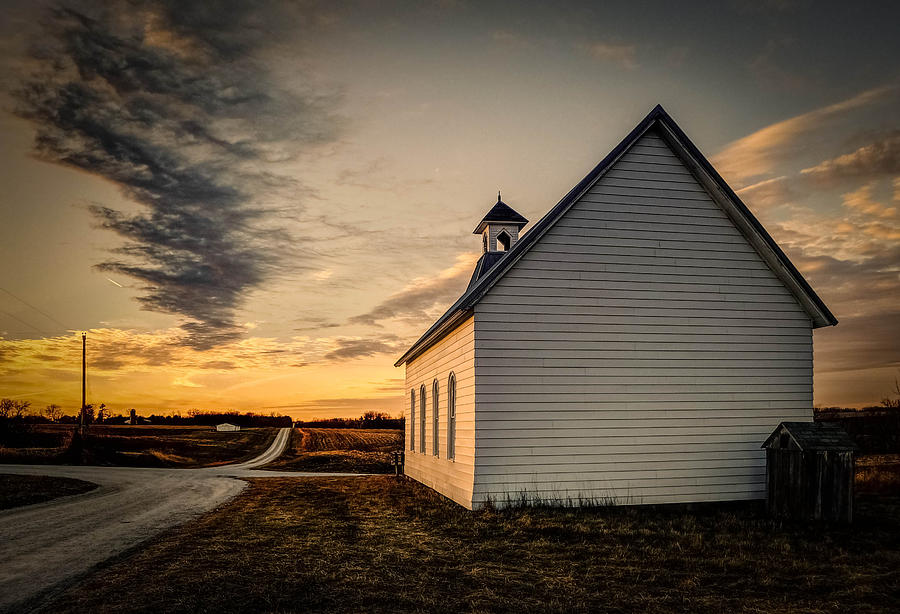 Shiloh Church Sunset Photograph by Bob Bell