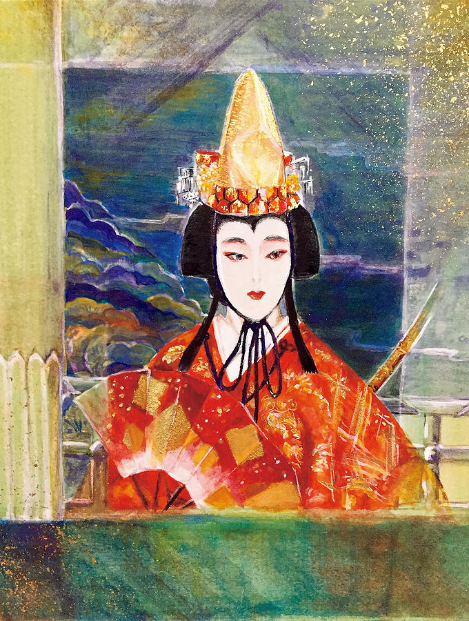 Japanese Painting Painting - Shima No Senzai by Kyoko Sawanaka Japanese Painting Painting - Shima No Senzai by Kyoko Sawanaka