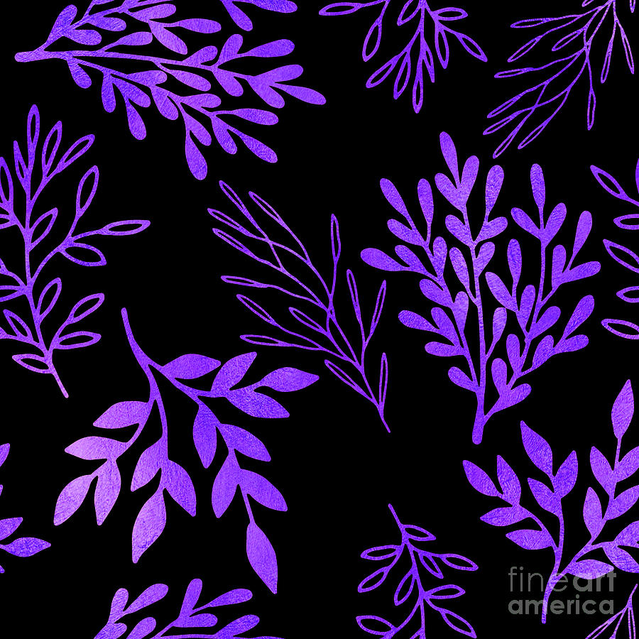 Nature Painting - Shimmering purple leaves nature pattern by Tina Lavoie