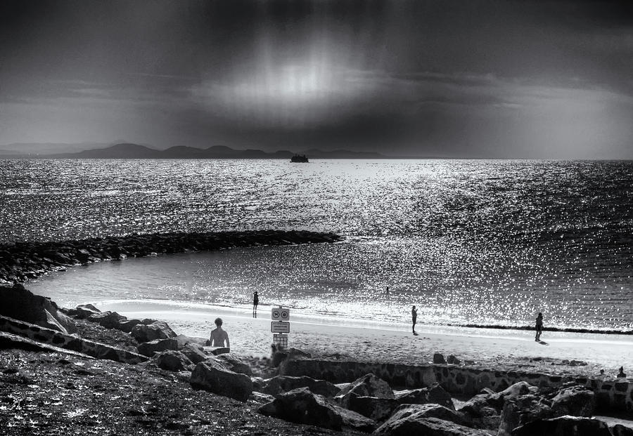 Shimmering Sea Monochrome Photograph by Jeff Townsend
