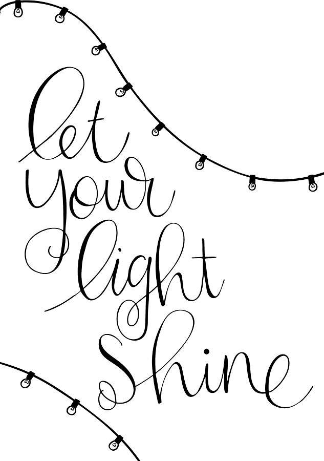 Typography Drawing - Shine by Nancy Ingersoll