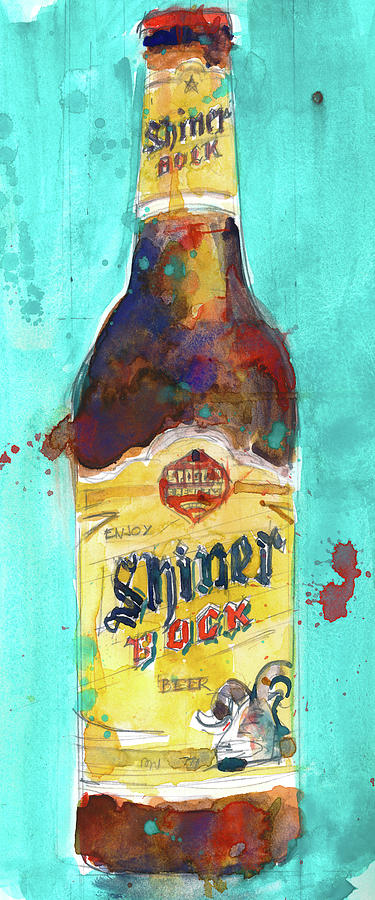 Beer Painting - Shiner Bock Beer Bottle by Dorrie Rifkin