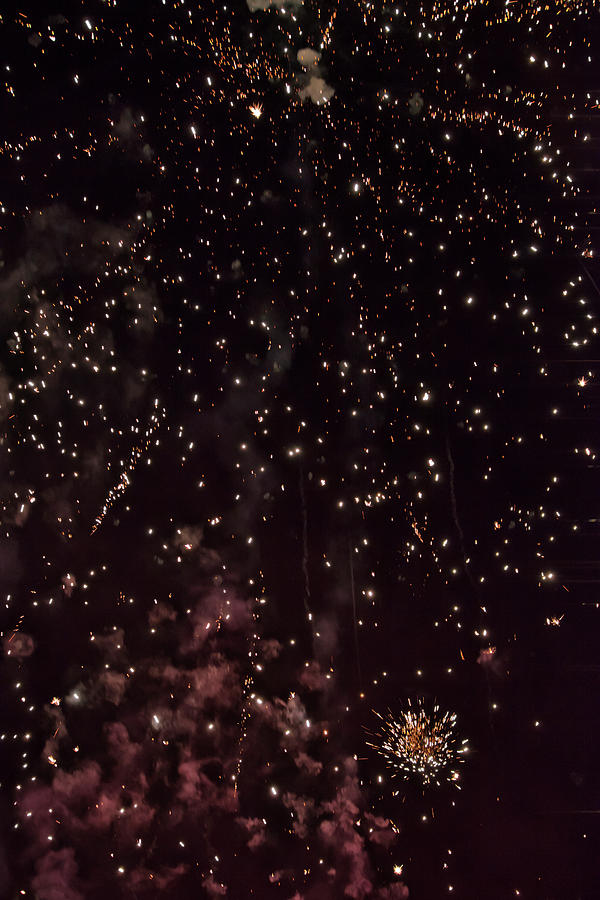 Shining Colorful Firework Over A Dark Night Sky Photograph by Gina Koch