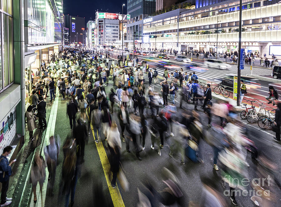 Shinjuku people rush Photograph by Didier Marti