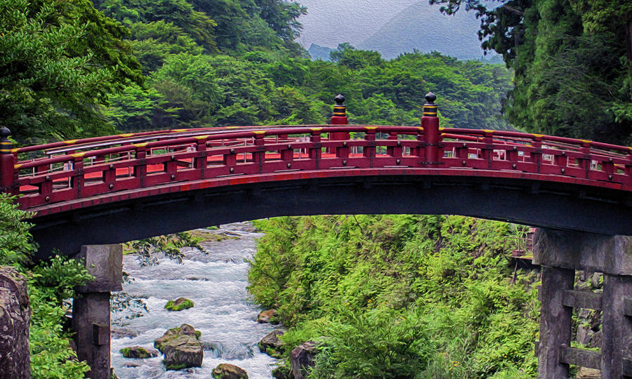 Shinkyo Gods Bridge Landscape Painting Painting by Omaste Witkowski