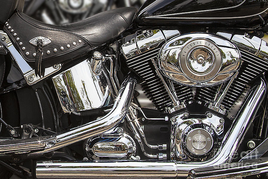Shinny Harley-davidson Motorcycle In Chrome Photograph