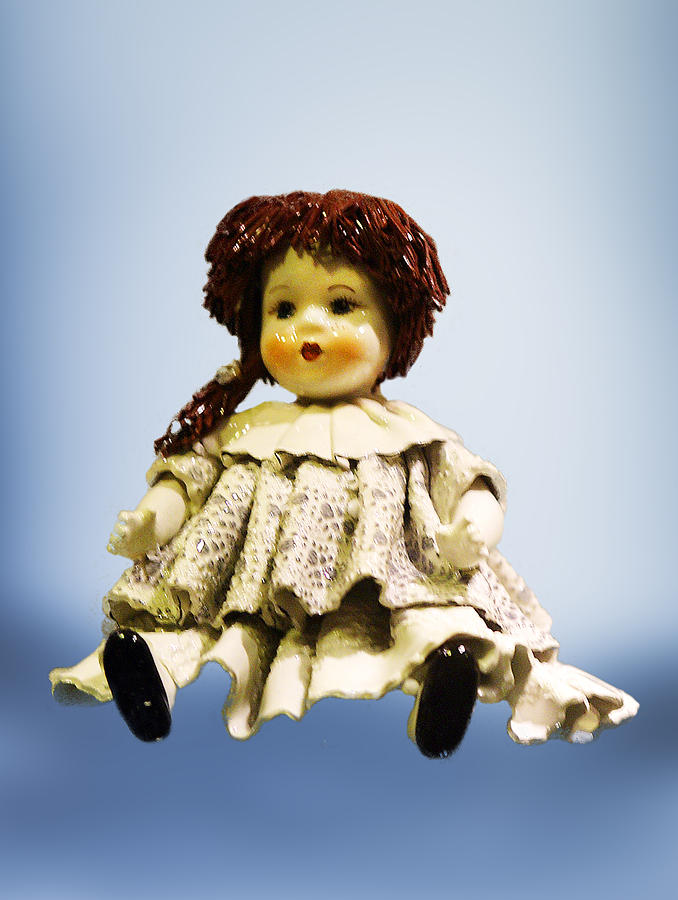 Doll Photograph - Shinny Porcelain Doll by Linda Phelps